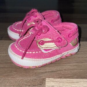 Sperry Pink and White Baby Shoes